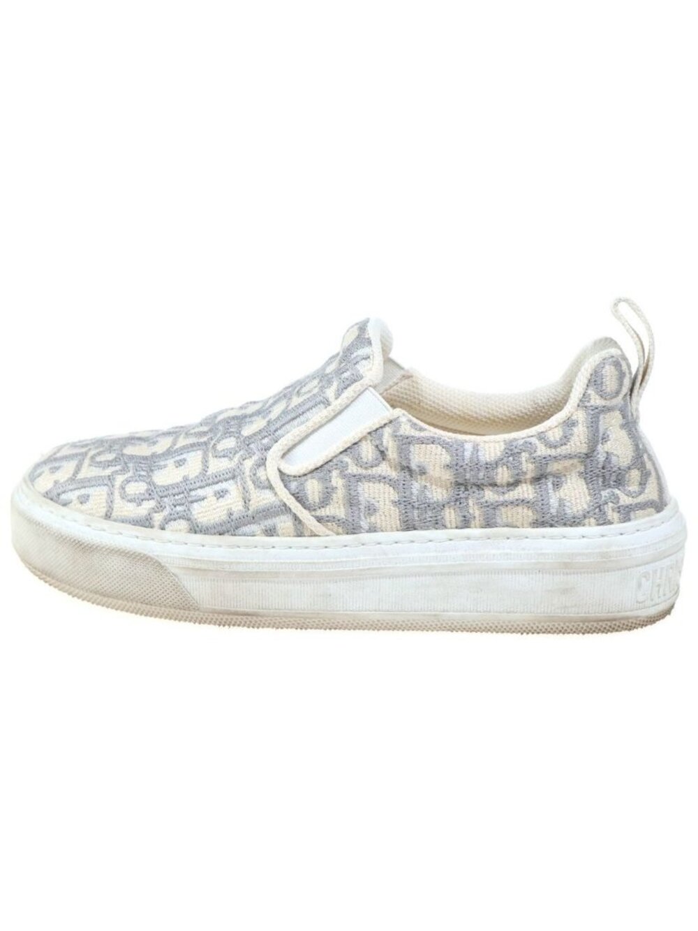 Dior Solar Oblique Jacquard Slip-on Low-Top Sneakers White Gray